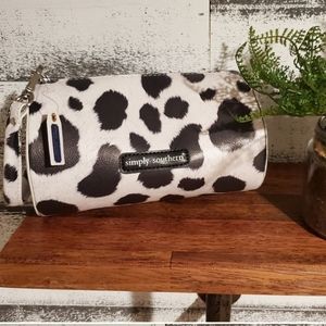 Simply Southern Black & White Cow print makeup bag
